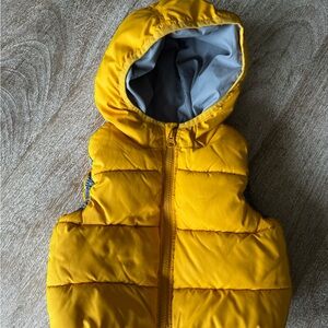 Gap Yellow Puffer Vest with Hood